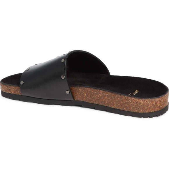 SAINT LAURENT Jimmy Logo Stud Slide Sandals - Picture 3 of 4